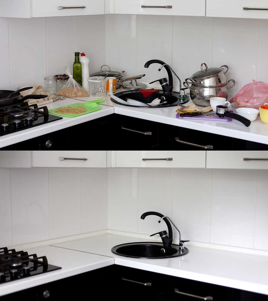Before and after kitchen junk removal in Denver, CO